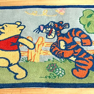 Winnie the Pooh Carpet Rug 20 x 32 Tigger‎ Field of Flowers Disney RARE